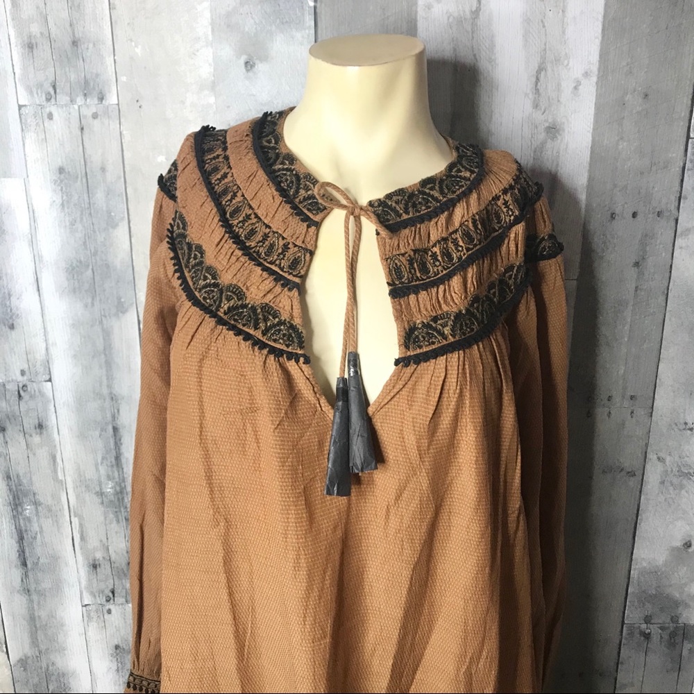 Free People Embroidered Long Sleeve Mini Dress - Picture 3 of 8